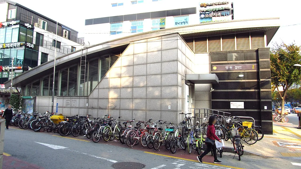 Exit 2 of Mangwon Station on Seoul subway Line 6